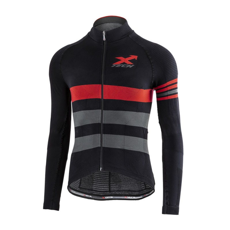 Maglia manica lunga  X-Tech Winter 2.0  nera-rossa